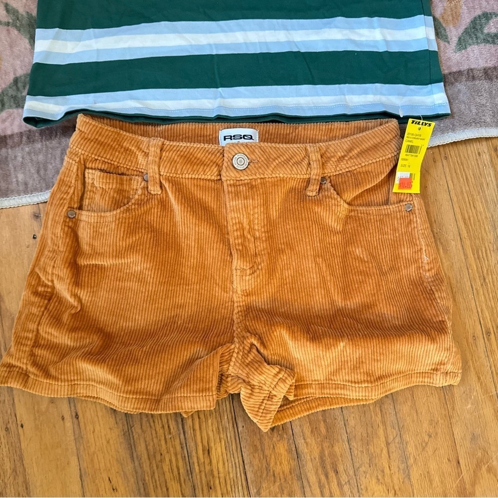 Tilly’s RSQ Corduroy Shorts Rugby Polo Shirt Kid’s Large / 16 - Picture 3 of 6